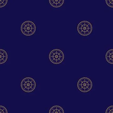 Seamless Pattern with Ship's Wheel Stock Illustration