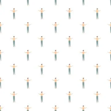 Seamless pattern of shirtless men exercising fitness and health Stock Illustration
