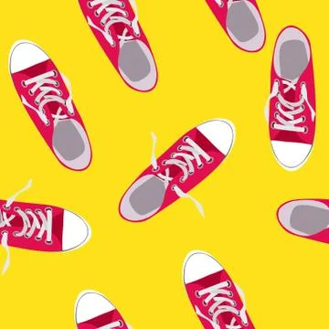 Seamless Pattern with shoes on color background Vector Illustration Stock Illustration