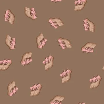 Seamless pattern shoes kid shoes cartoon vector Stock Illustration