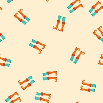 Seamless pattern shoes witch legs cartoon vector Stock Illustration