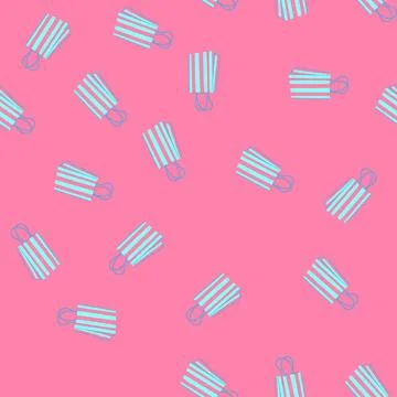 Seamless pattern shop paper bag cartoon vector Illustration