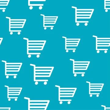 Seamless pattern, shopping cart Stock Illustration