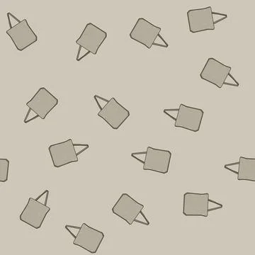 Seamless pattern shopping reusable grocery bag cartoon vector Stock Illustration