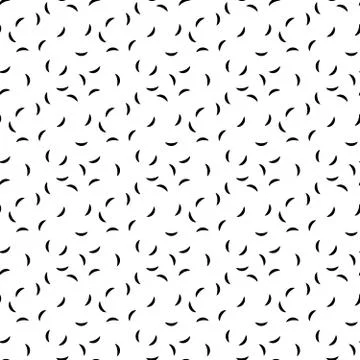 Seamless pattern of short curves. Black worms on white background. Abstract Stock Illustration