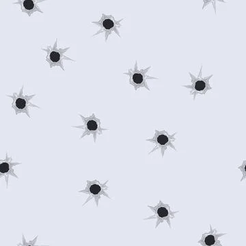 Seamless pattern shot bullet hole cartoon vector Stock Illustration