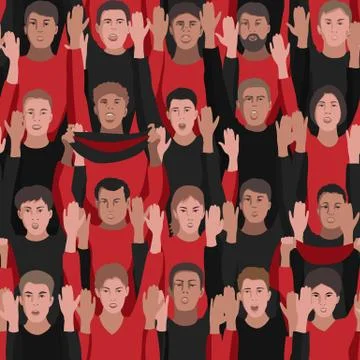 Seamless pattern with shouting and singing people Stock Illustration