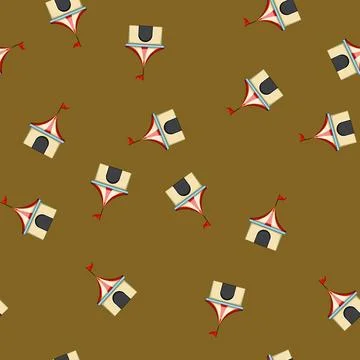 Seamless pattern show circus tent cartoon vector Stock Illustration