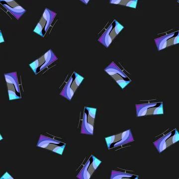 Seamless pattern show curved screen cartoon vector Stockillustratie