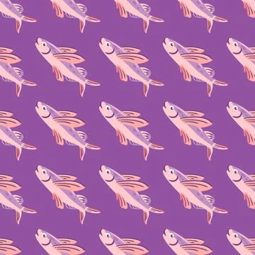 Seamless pattern showcases elegant flying fish gracefully soaring through the Stockillustratie