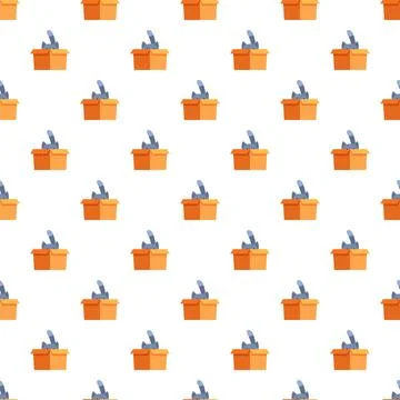 Seamless pattern showing cartoon cats hiding in boxes Stockillustratie