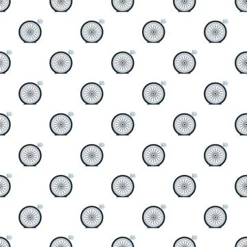 Seamless pattern showing flat bicycle wheel breaking down Stock Illustration
