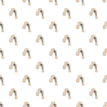 Seamless pattern showing hip joint prosthesis healthcare background Stock Illustration