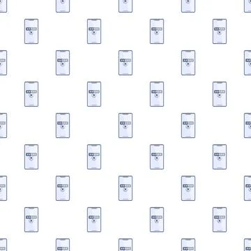 Seamless pattern showing smartphone password entry error Stockillustratie