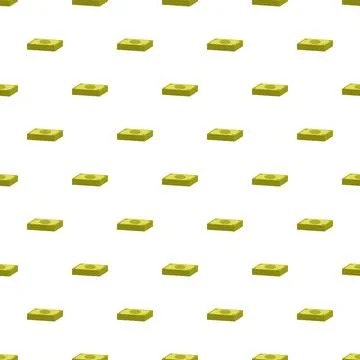 Seamless pattern showing stacks of green banknotes Stock Illustration