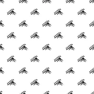 Seamless pattern showing team climbing mountain success concept Stock Illustration