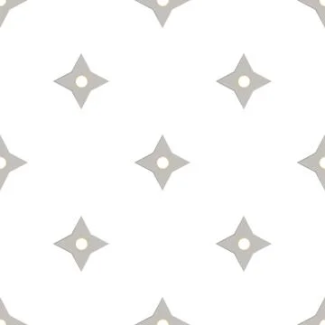 Seamless pattern with shurikens. Ninja weapon. Samurai equipment. Vector. Illustrazione stock