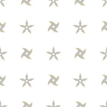 Seamless pattern with shurikens. Ninja weapon. Samurai equipment. Vector. Illustrazione stock