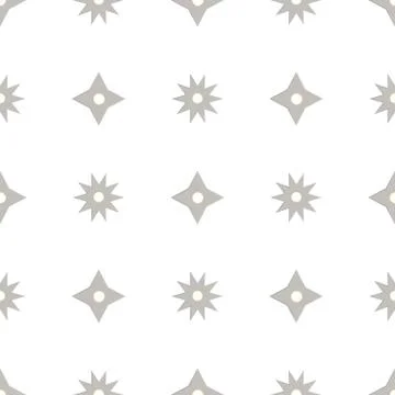 Seamless pattern with shurikens. Ninja weapon. Samurai equipment. Vector. Illustrazione stock