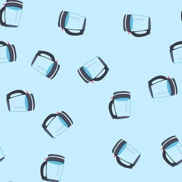 Seamless pattern shutoff kettle electric cartoon vector Illustrazione stock