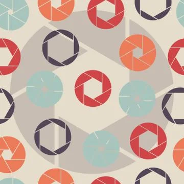 Seamless pattern with shutter camera sign Stock Illustration
