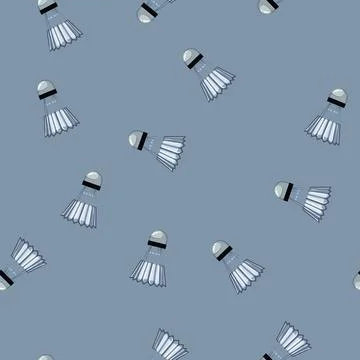 Seamless pattern shuttlecock ball sport cartoon vector color Stockillustratie