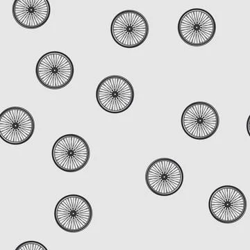 Seamless pattern side wheel bike cartoon vector イラスト素材