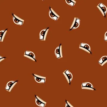 Seamless pattern sight eye cartoon vector Stock Illustration