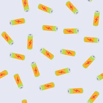 Seamless pattern sign battery energy cartoon vector 스톡 일러스트