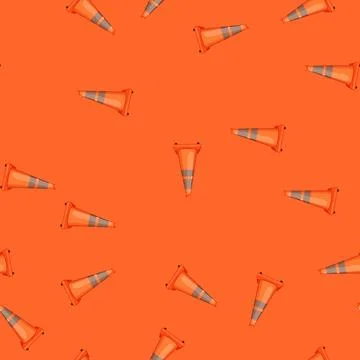 Seamless pattern sign road barrier cartoon vector 스톡 일러스트