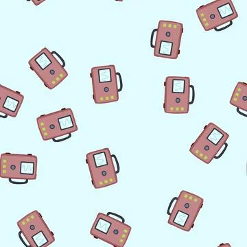 Seamless pattern signal oscillograph cartoon vector イラスト素材