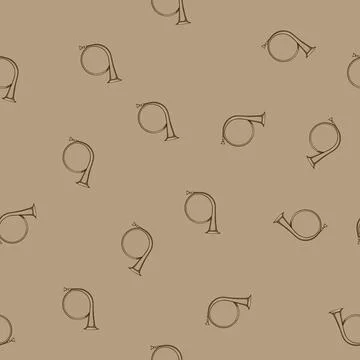 Seamless pattern signal post horn cartoon vector Stock Illustration