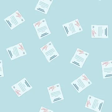 Seamless pattern signature business contract cartoon vector イラスト素材