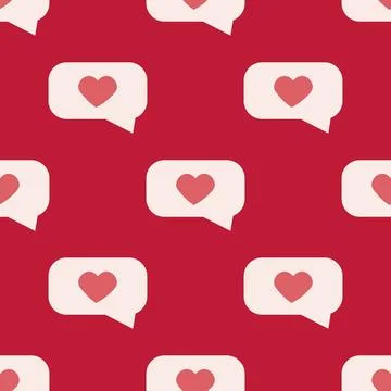 Seamless pattern with like signs. Love and romance symbol. Hand drawn backg.. Stock Illustration