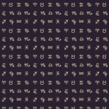 Seamless pattern, signs of the zodiac - Vector Stock Illustration