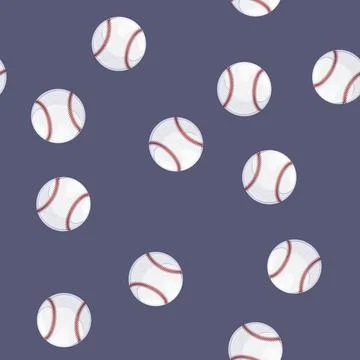 Seamless pattern silhouette baseball ball cartoon vector Stockillustratie
