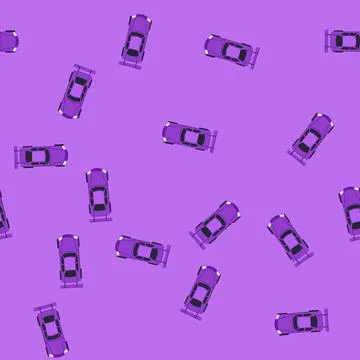 Seamless pattern silhouette car top view cartoon vector 库存插图