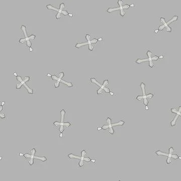 Seamless pattern silhouette cross christian cartoon vector Illustrazione stock