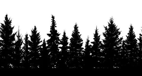 Seamless pattern. Silhouette of forest. Vector Stock Illustration