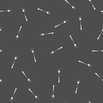 Seamless pattern silhouette fork cartoon vector Stock Illustration