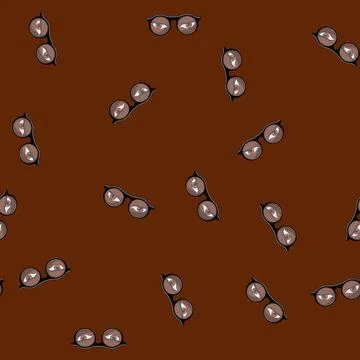 Seamless pattern silhouette geek glasses cartoon vector イラスト素材