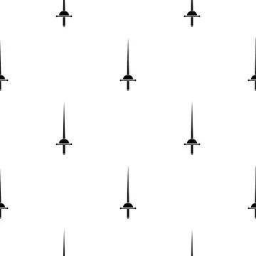 Seamless pattern with silhouette icon of rapiers. Fencing, swordplay. Vector  Stock Illustration