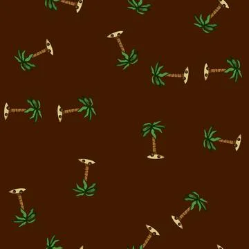 Seamless pattern silhouette palm coconut cartoon vector Illustrazione stock