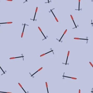 Seamless pattern silhouette pickaxe cartoon vector Stock Illustration