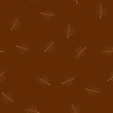 Seamless pattern silhouette tree root cartoon vector Stock Illustration
