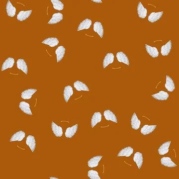 Seamless pattern silhouette wing angel cartoon vector Illustrazione stock