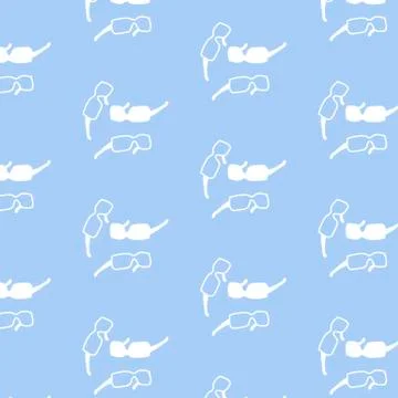 Seamless pattern with silhouettes of white Sunny goggles Stockillustratie