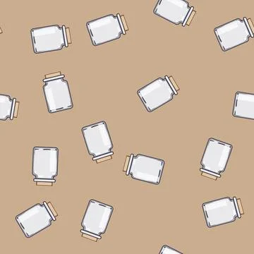 Seamless pattern silicone eco friendly jar cartoon vector Stock Illustration