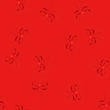 Seamless pattern silk red bow ribbon cartoon vector Illustrazione stock