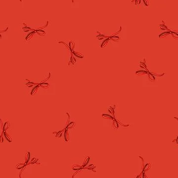 Seamless pattern silk red bow ribbon cartoon vector 스톡 일러스트